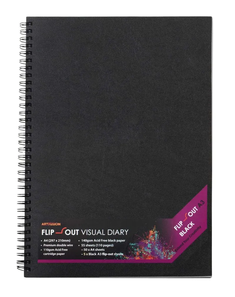Artfusion Flipout Visual Diary A2 Black