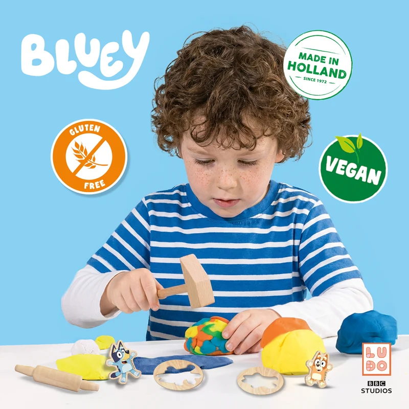 SES Creative Bluey Knet-Megaset 5 x 90 g mit Werkzeugen