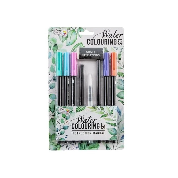 Watercolor Pens Set of 9 / Bright Colors