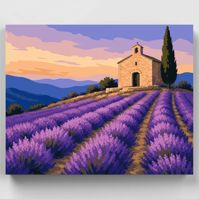 Lavender Ridge Chapel - Paint by Numbers Kit