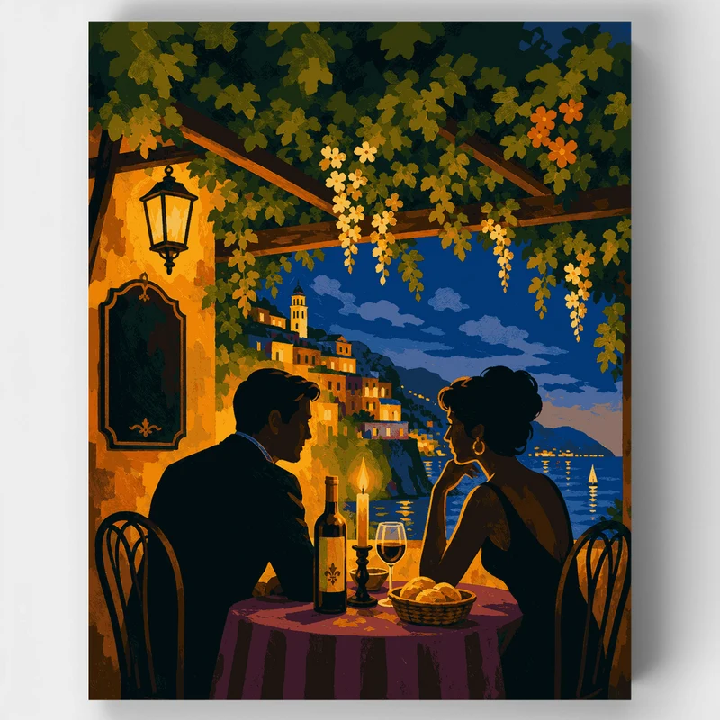 Tuscan Trattoria Evening - Paint by Numbers Kit