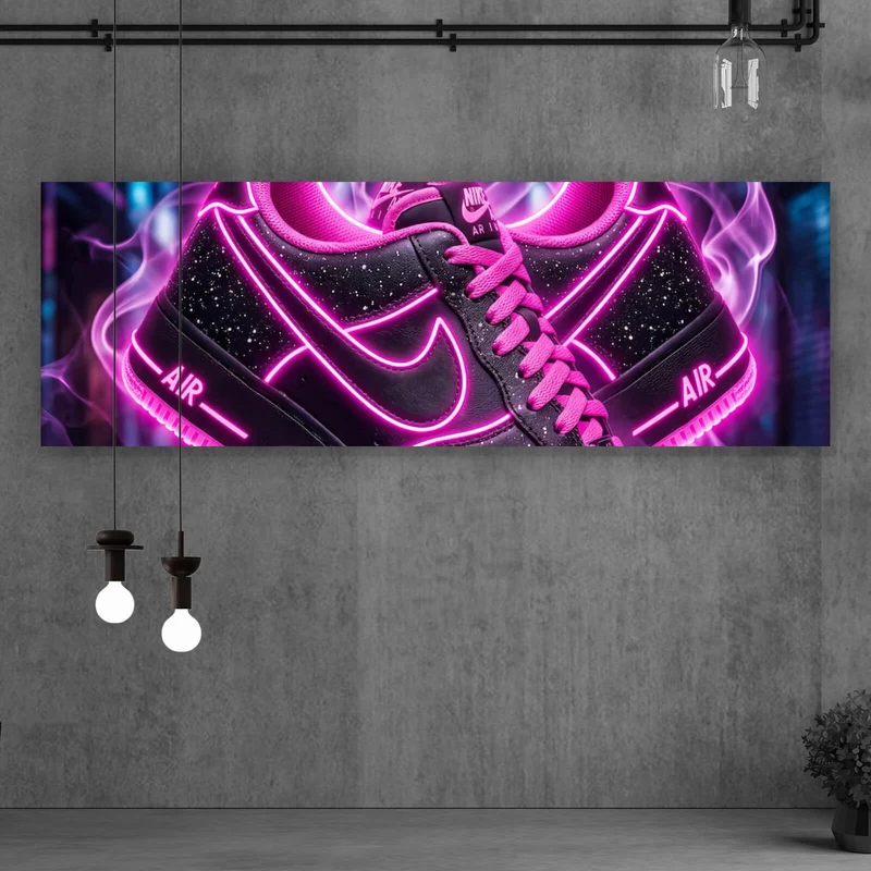 Poster Neon Sneaker mit urbanem Flair Panorama