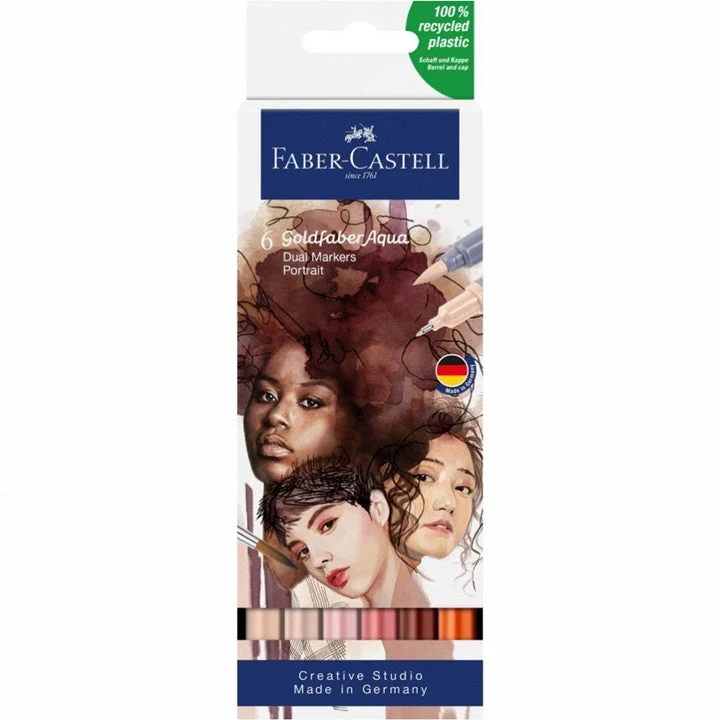 Faber-Castell Goldfaber Aqua Dual Watercolor Markers, Portrait Set