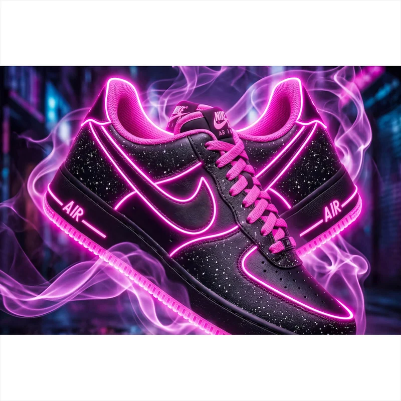 Acrylglasbild Neon Sneaker mit urbanem Flair Querformat
