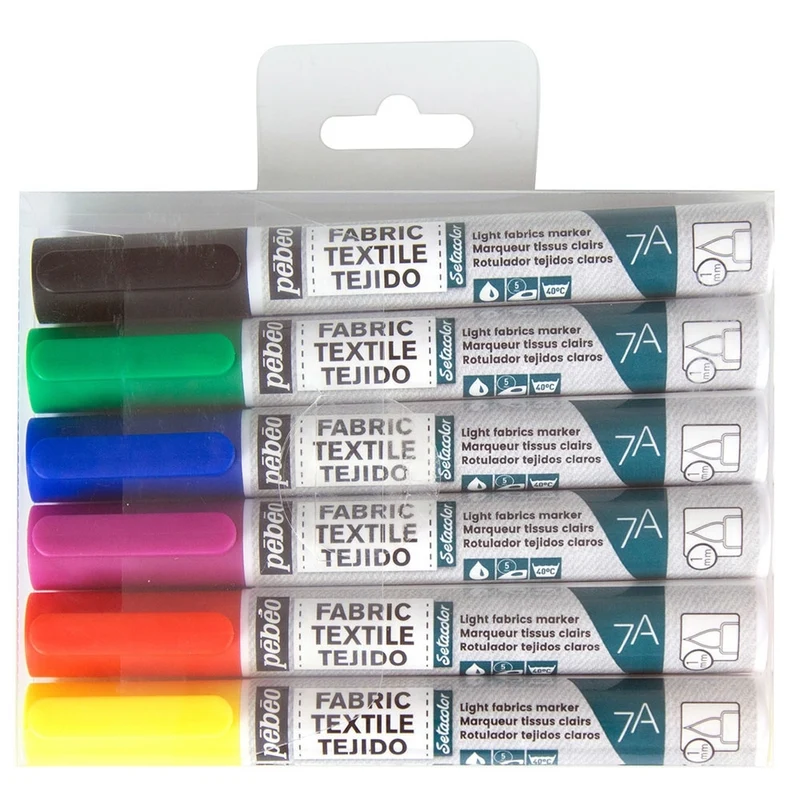 Pebeo - 7A L. Fabric & Textile Marker 1Mm Pack 6 Asst
