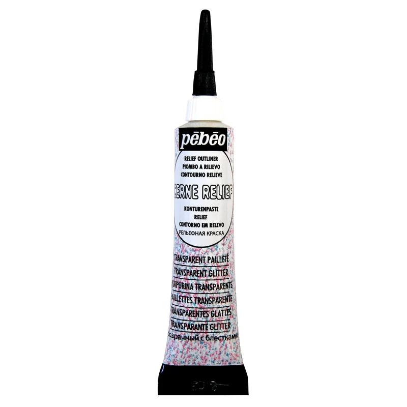 Pebeo - Glass & Tile Outliner - Cerne Relief - Transparent Glitter 20ml