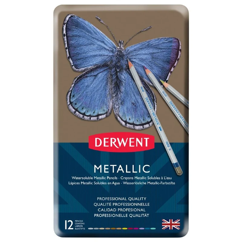 Derwent Watersoluable Metallic Pencils Set of 12