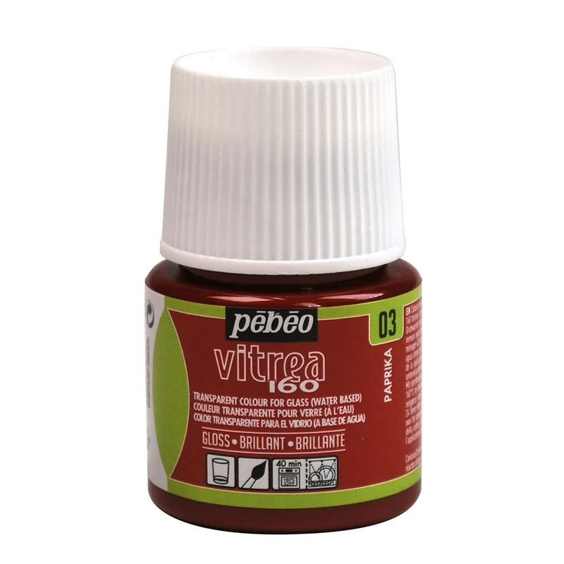 Pebeo - Vitrea 160 - Glass & Tile Paint - Gloss - Paprika - 45ml