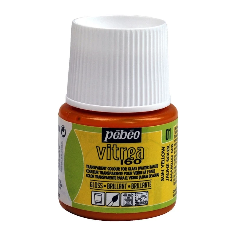 Pebeo - Vitrea 160 - Glass & Tile Paint - Gloss - Sun Yellow - 45ml