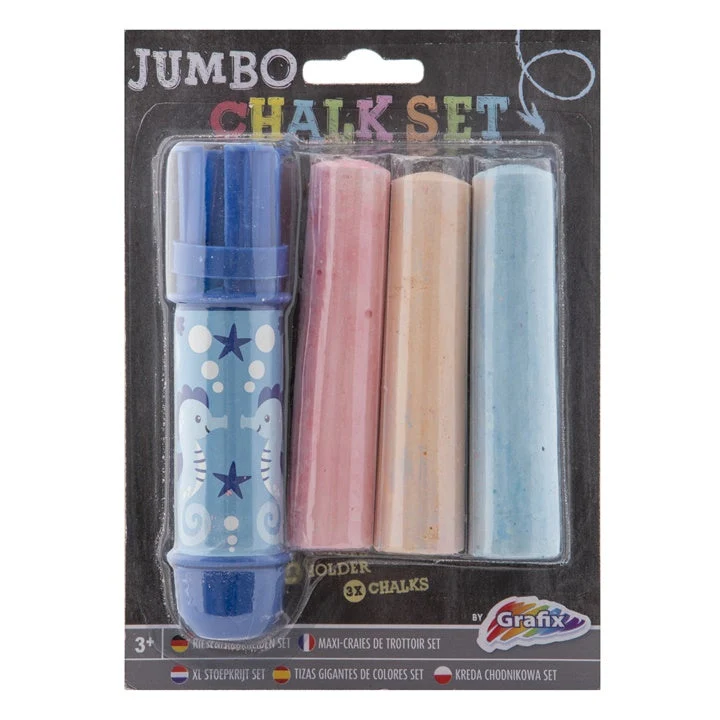 Jumbo Sidewalk Chalk with Holder, Set of 3