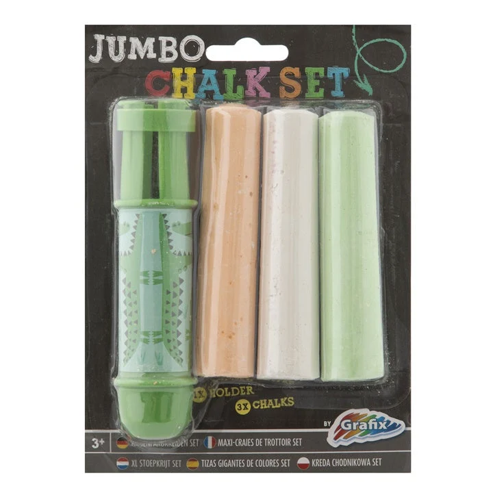 Jumbo Sidewalk Chalk with Holder, Set of 3