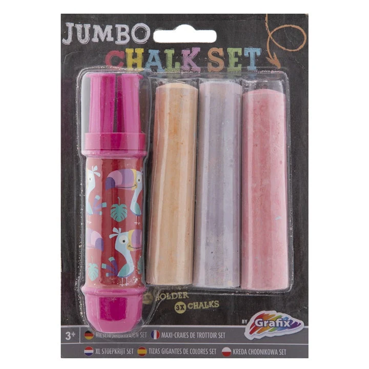 Jumbo Sidewalk Chalk with Holder, Set of 3