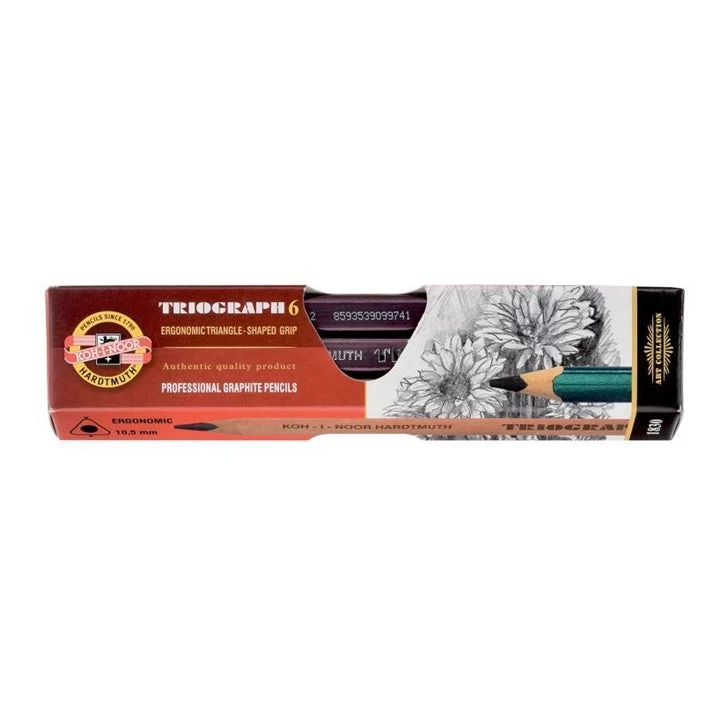 KOH-I-NOOR Jumbo Triangular Pencils 1830, 6 mm, Set of 6