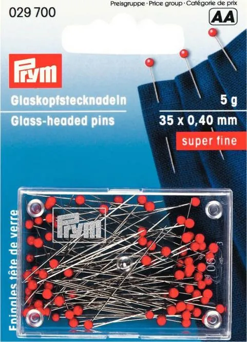 Prym Glaskopfnadeln 0,40 x 35 mm rot