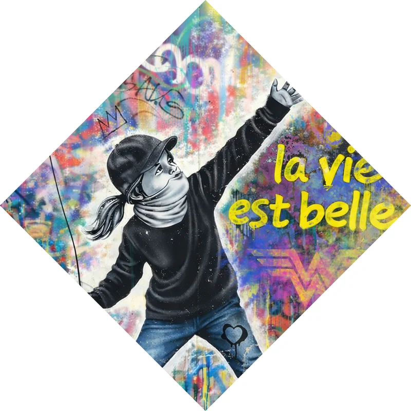 Spannrahmenbild La vie est belle Das Leben ist schön Raute
