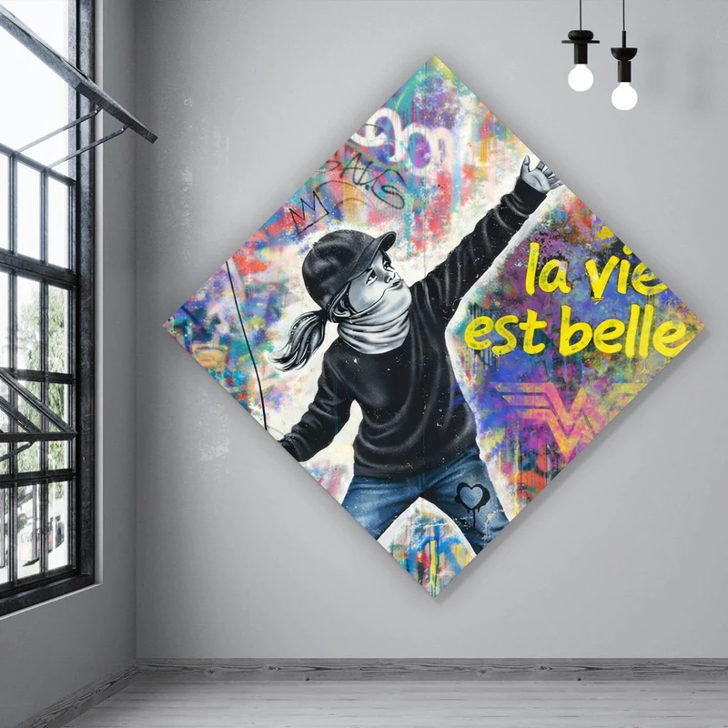 Acrylglasbild La vie est belle Das Leben ist schön Raute