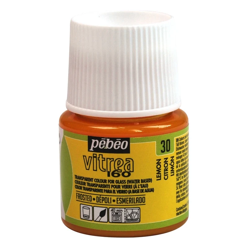 Pebeo - Vitrea 160 - Glass & Tile Paint - Frosted - Lemon - 45ml