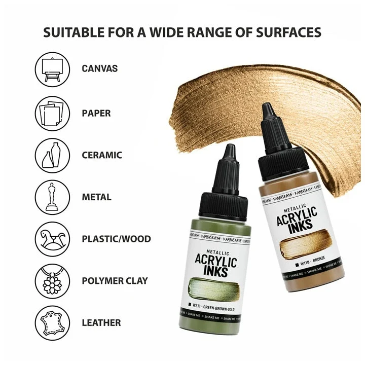 Concentrated Metallic Acrylic Ink - 30 ml