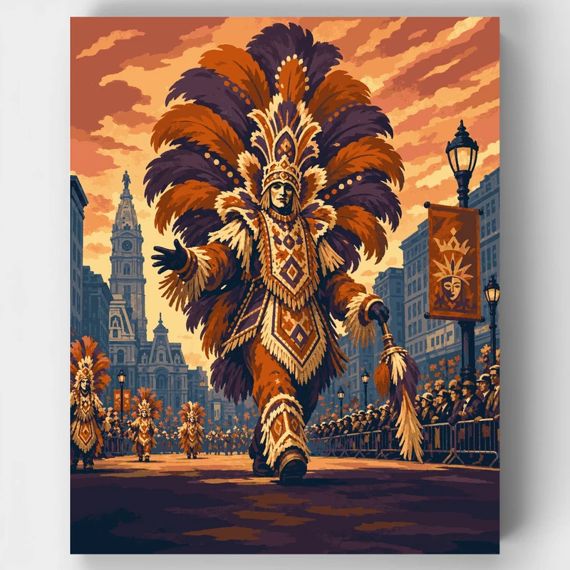 Mummers Parade Plumes - Paint by Numbers Kit