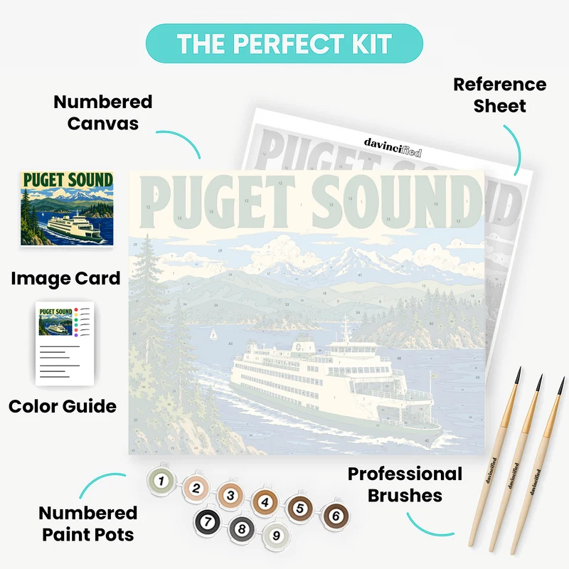 Puget Sound Ferry - Paint by Numbers Kit