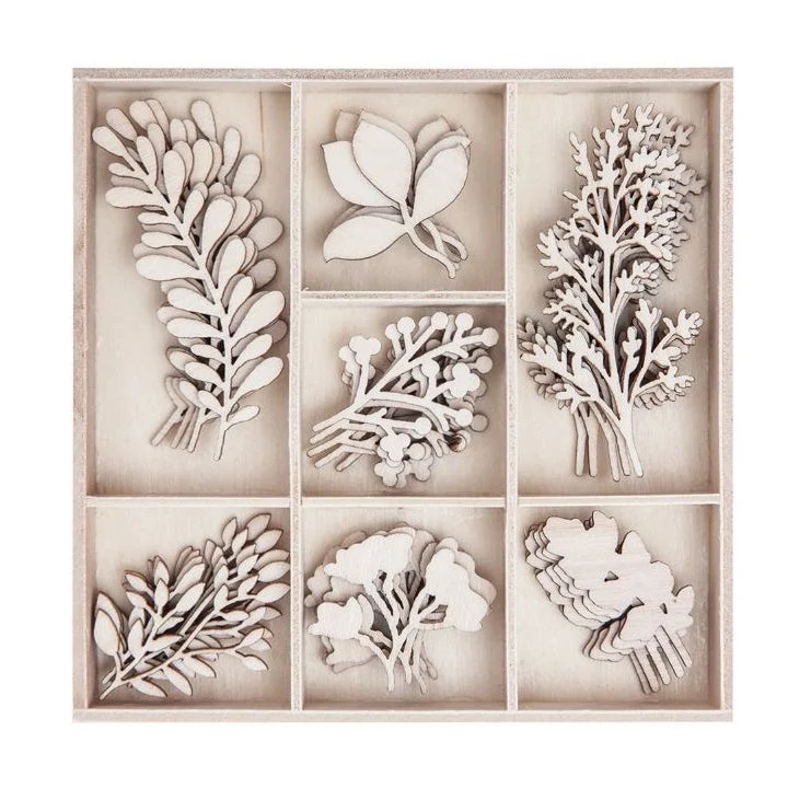 Set of Wooden Decorative Ornaments - Twigs / 35 Pieces