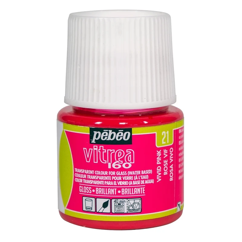 Pebeo - Vitrail - Glass & Tile Paint - Gloss - Vivid Pink - 45ml