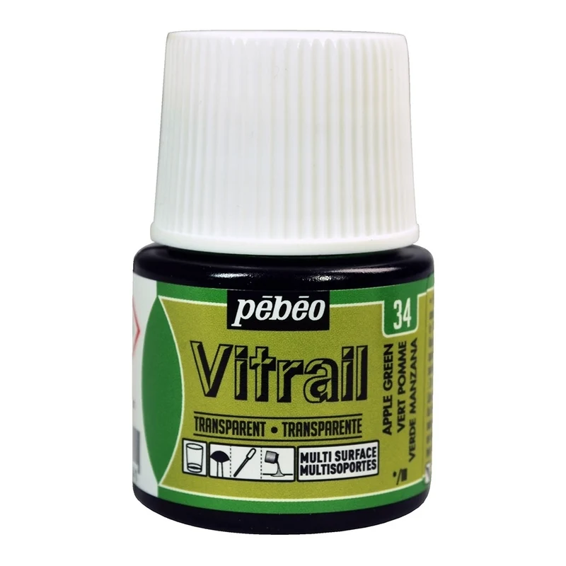Pebeo - Vitrail - Glass & Tile Paint - Transparent - Apple Green - 45ml
