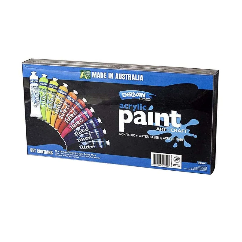 Derivan Student Acrylic 75ml Set of 10