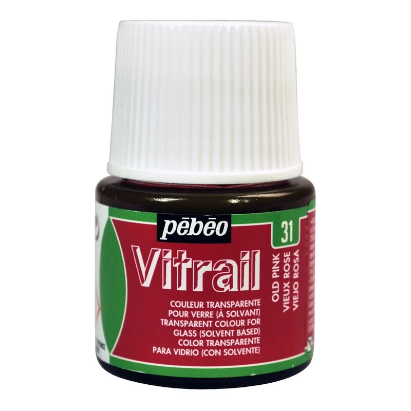 Pebeo - Vitrail - Glass & Tile Paint - Transparent - Old Pink - 45ml