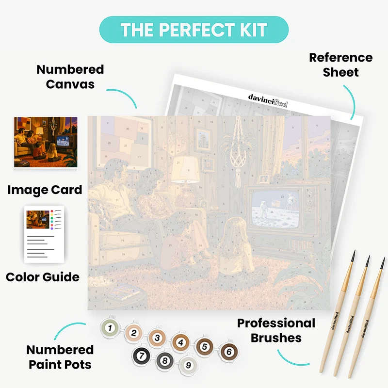 Retro Moonwalk Broadcast - Paint by Numbers Kit