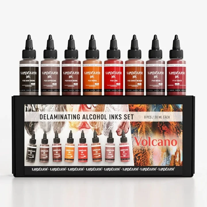 KAMENSKAYA 'Volcano' Delamination Ink Set, 8 x 30 ml