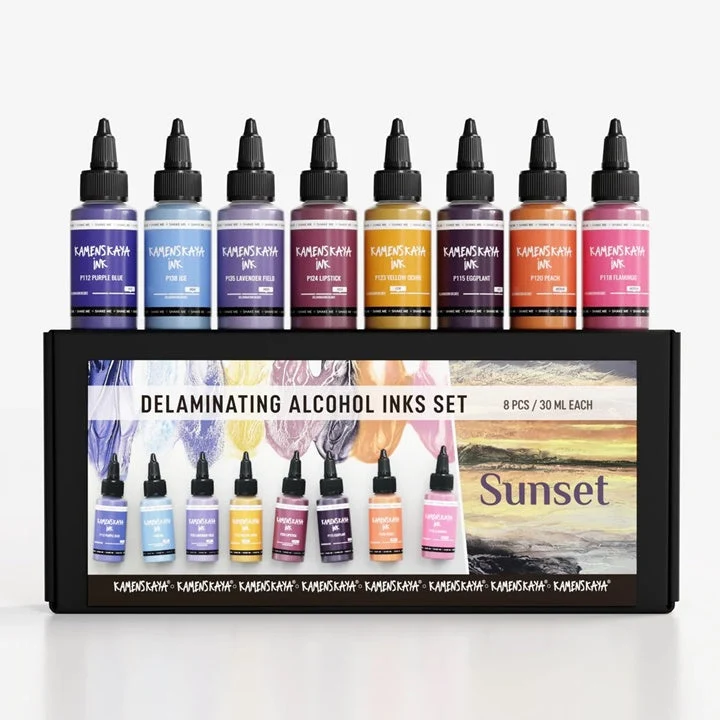 KAMENSKAYA 'Sunset' Delamination Ink Set, 8 x 30 ml