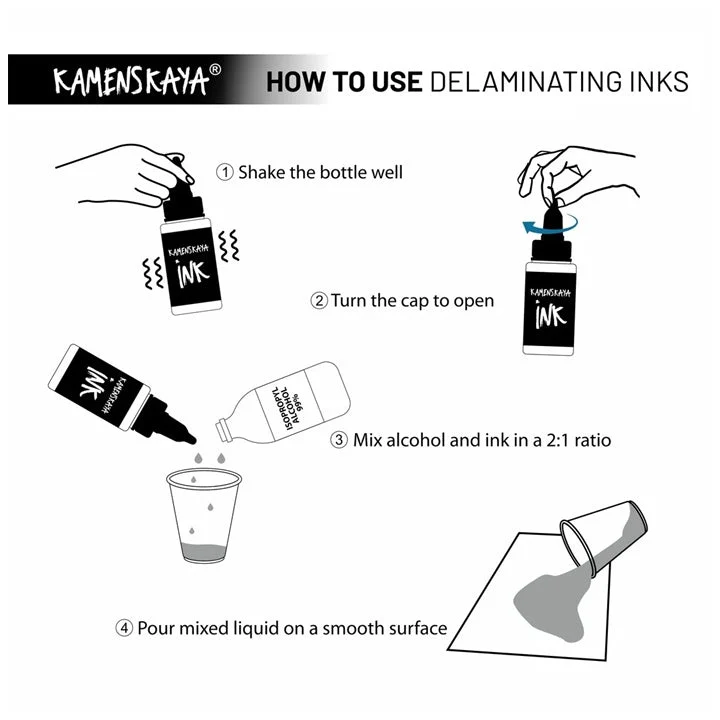 KAMENSKAYA 'Sunset' Delamination Ink Set, 8 x 30 ml