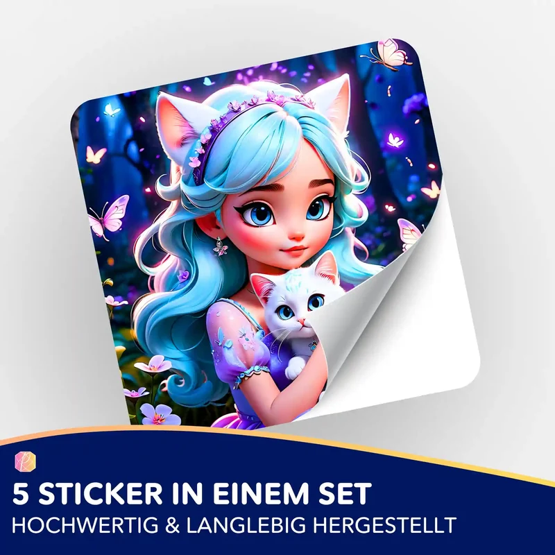 Aufkleber 5er-Set - Kim Kitty Girl