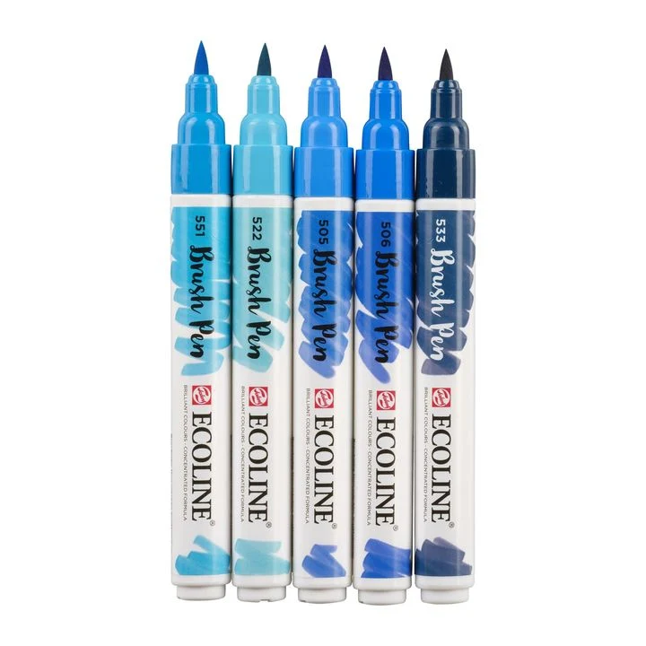 Ecoline Brush Pen Blue Watercolor Pens