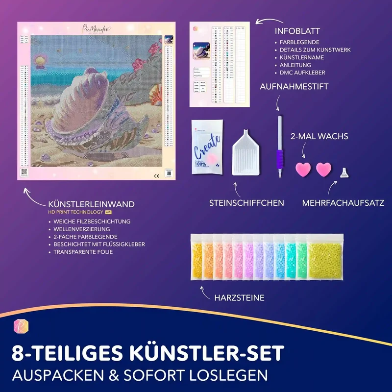 Diamond Painting - Muschel Violett