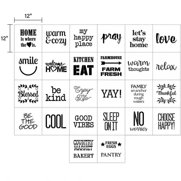 Folkart - Stencil 12x12 26pack Sign Making