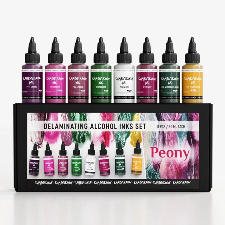 KAMENSKAYA Set of Delamination Inks 'Peony' 8 x 30 ml