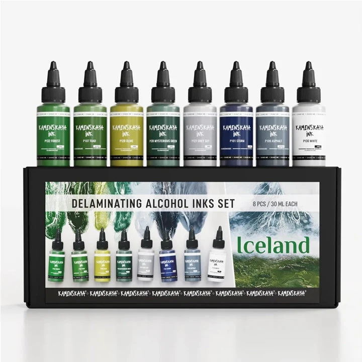 KAMENSKAYA Delamination Ink Set 'Iceland' 8x30 ml
