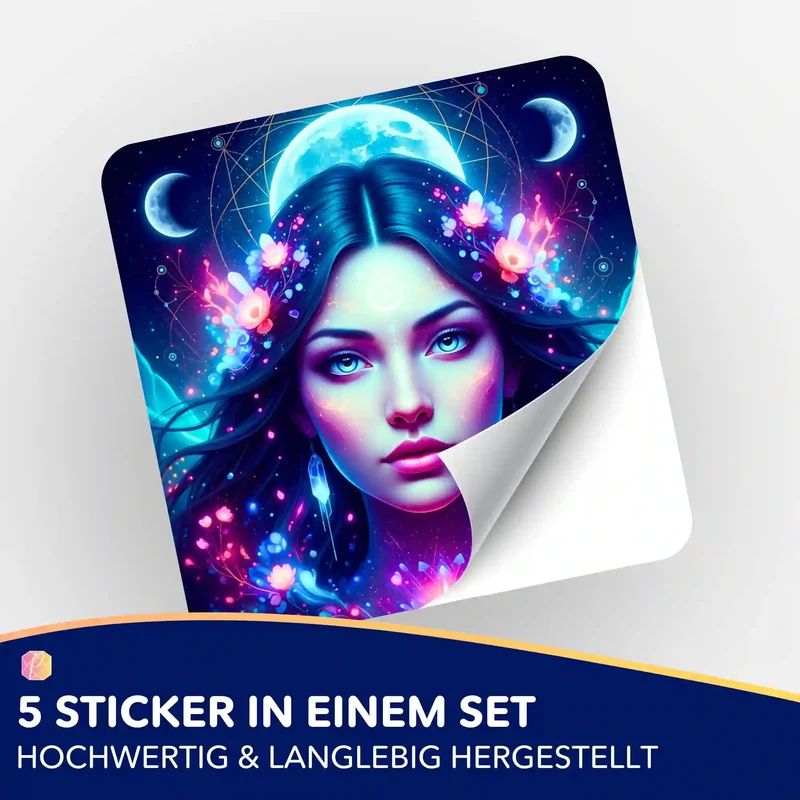 Aufkleber 5er-Set - Mondprinzessin