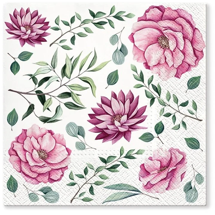 Blooming Dhalia Decoupage Napkins - 1 pc