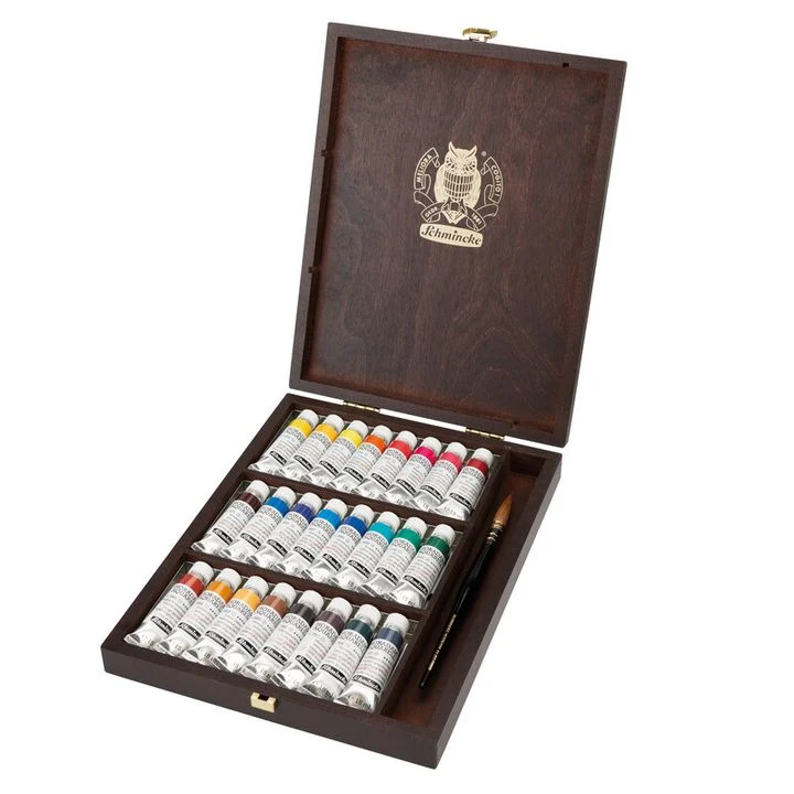 Schmincke HORADAM Watercolors in Wooden Box, 24 × 15 ml