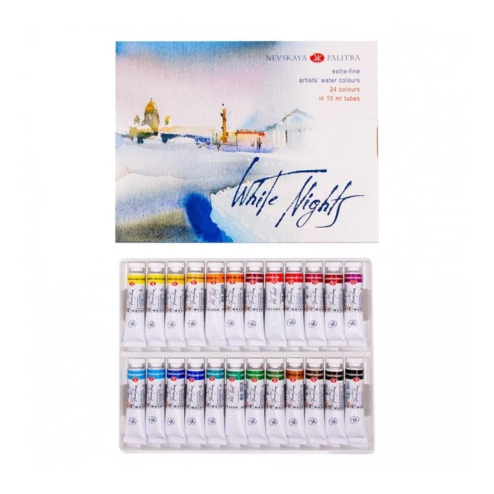White Nights Watercolor Set in Tubes, 24x10 ml