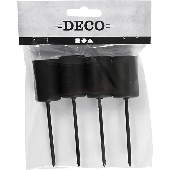 Set of 4 Black Candle Holders