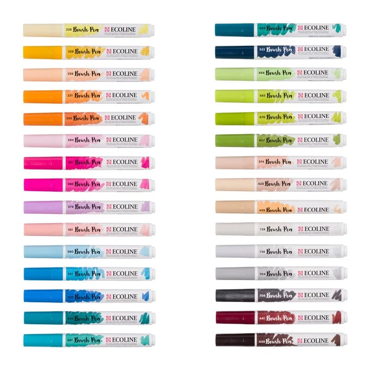 Ecoline Watercolor Brush Pens, Set of 30