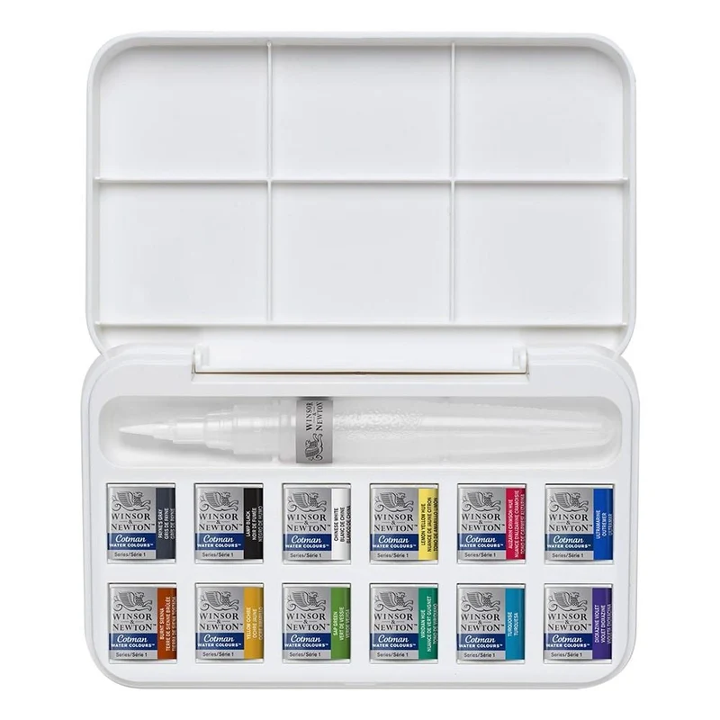 Winsor & Newton Cotman Half Pan And Brush Pen Set