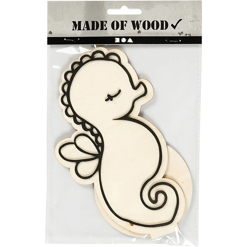 Create Craft - Wooden Deco Shape - Seahorse H:18cm