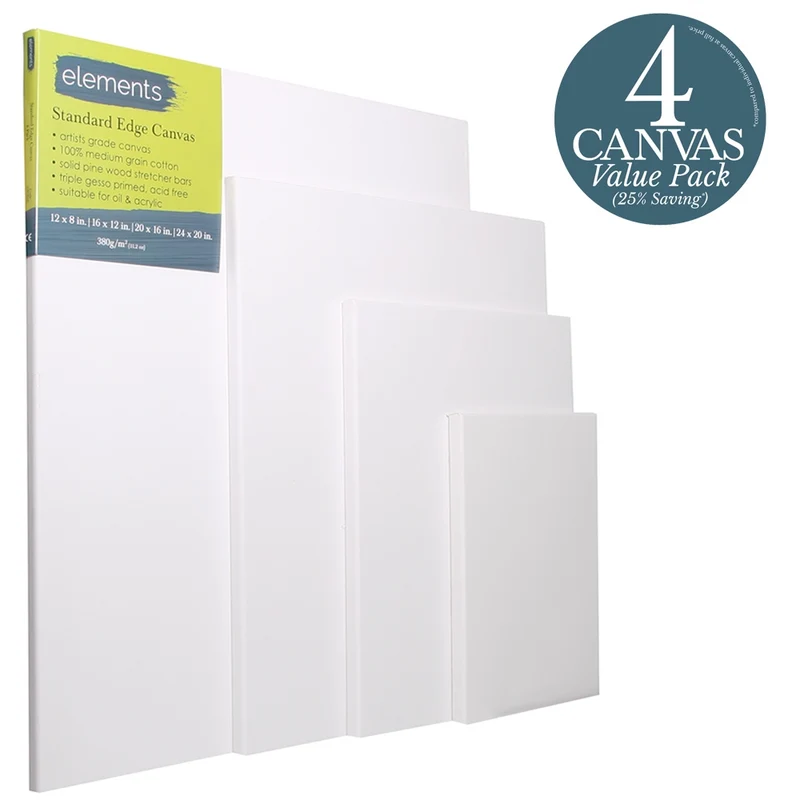 Elements - Standard Edge - 4x Assorted Canvas - Value Pack 12x8" - 16x12" - 20x16" - 24x20"
