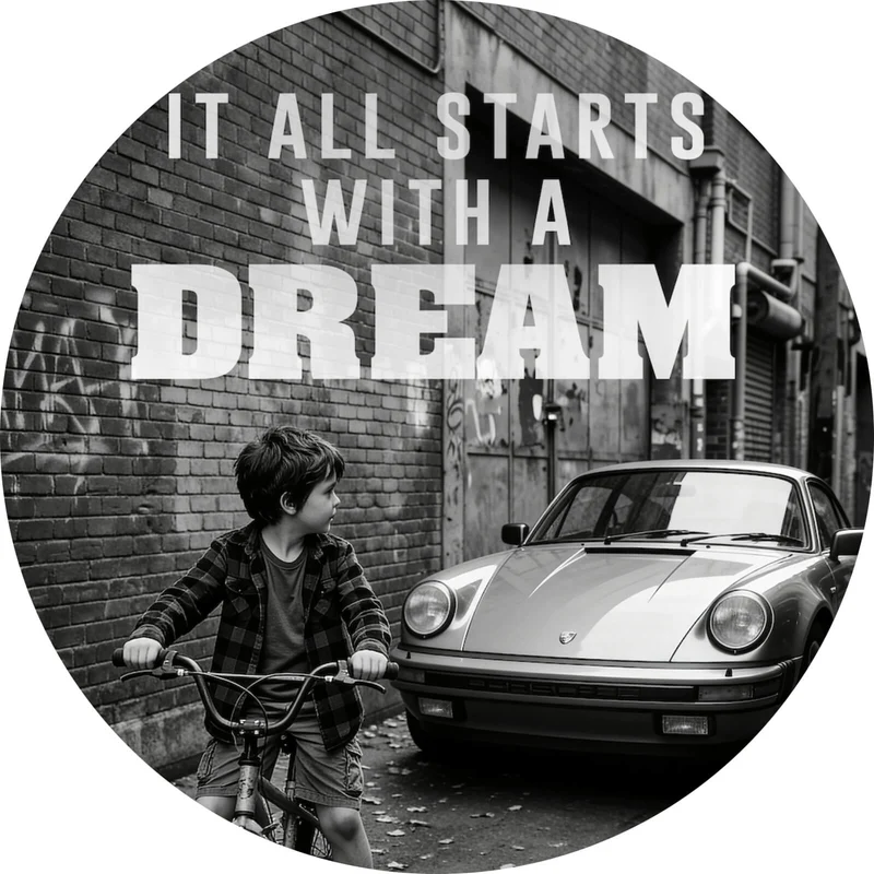 Aluminiumbild It all Starts with a Dream Kreis