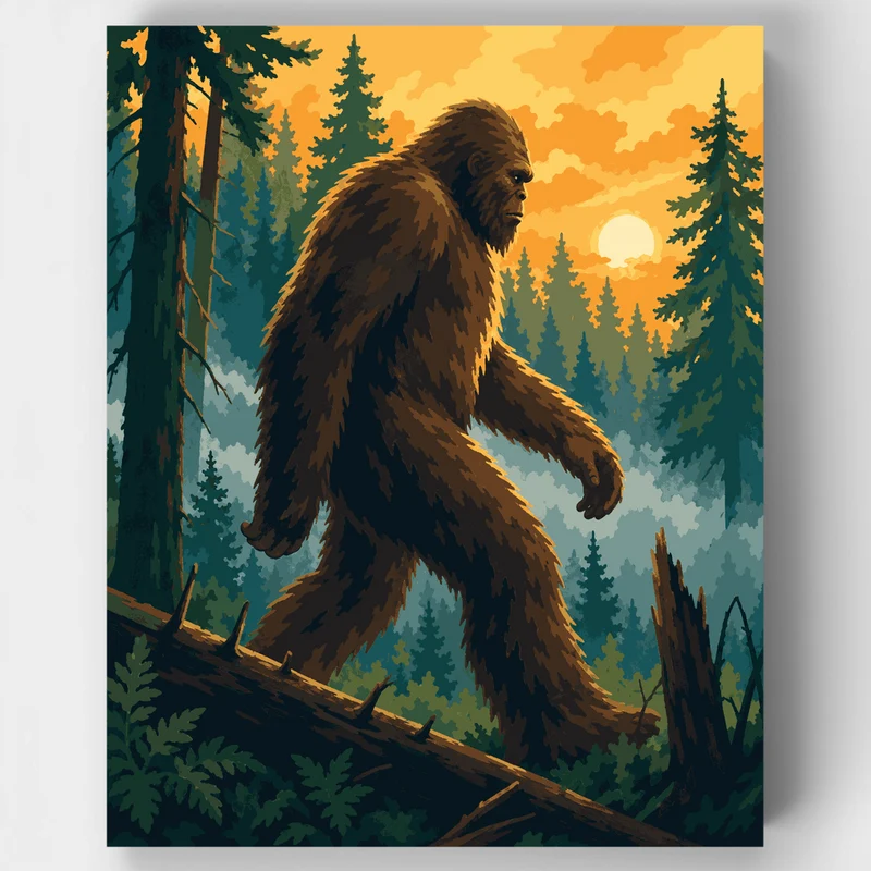 Sasquatch at Sunrise - Paint by Numbers Kit